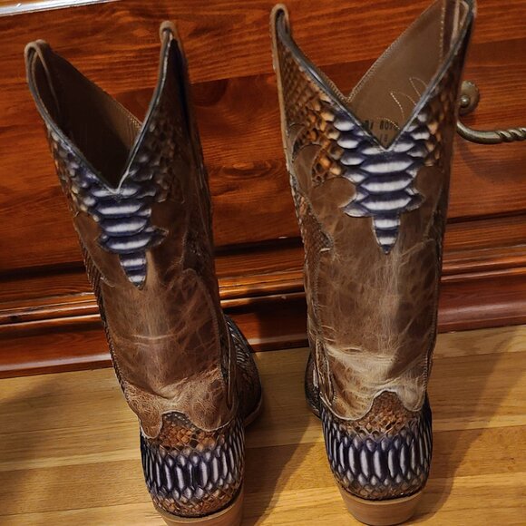 Black Jack Python Cowboy Boots for Men / Rust (a custom order) - Size 8D - Picture 6 of 9